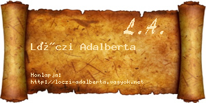 Lóczi Adalberta névjegykártya